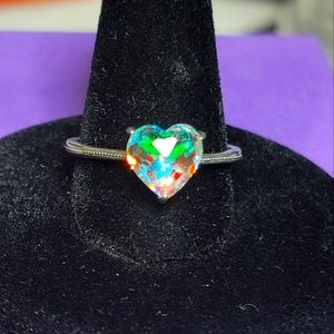 New Gorgeous Heart Shaped Mercury Mystic Topaz & Sterling Silver Ring 💍